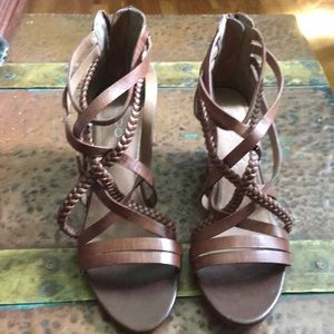 Aldo wedge leather strappy sandals nwot